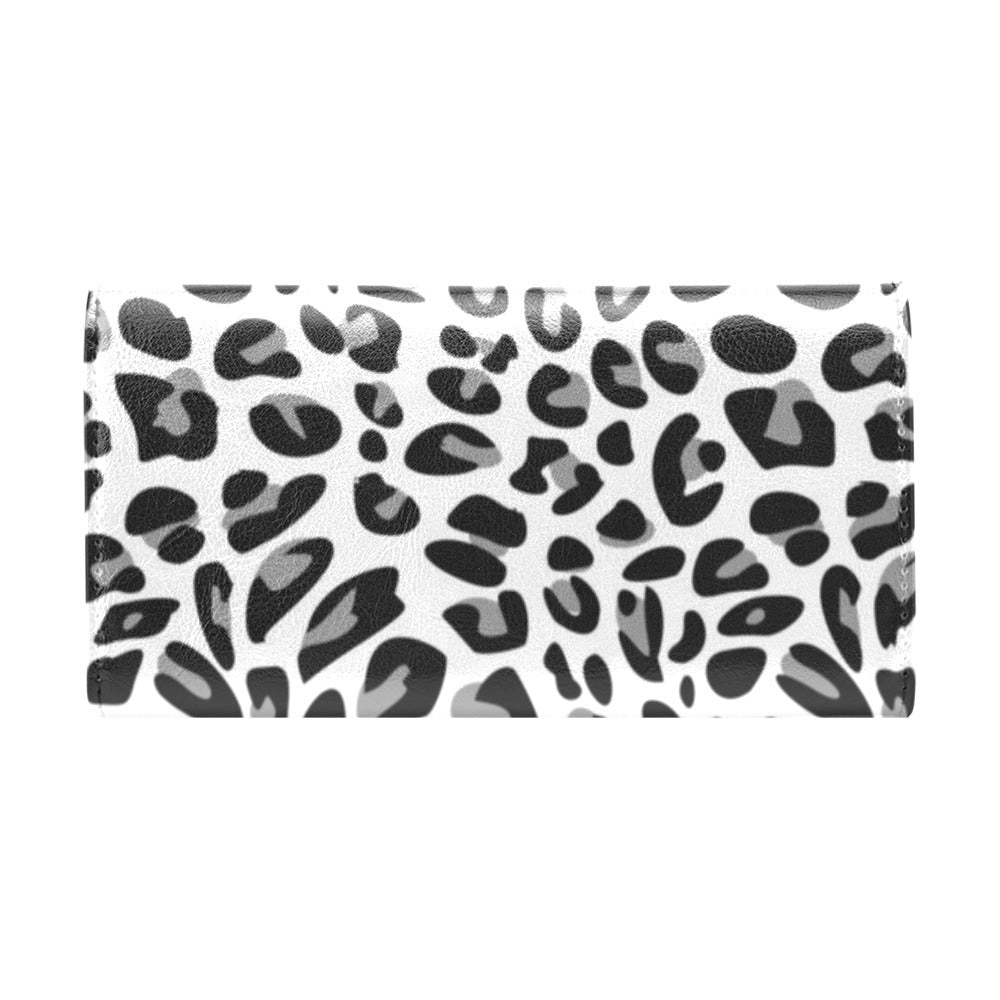Snow Leopard Skin Print Women's Trifold Wallet