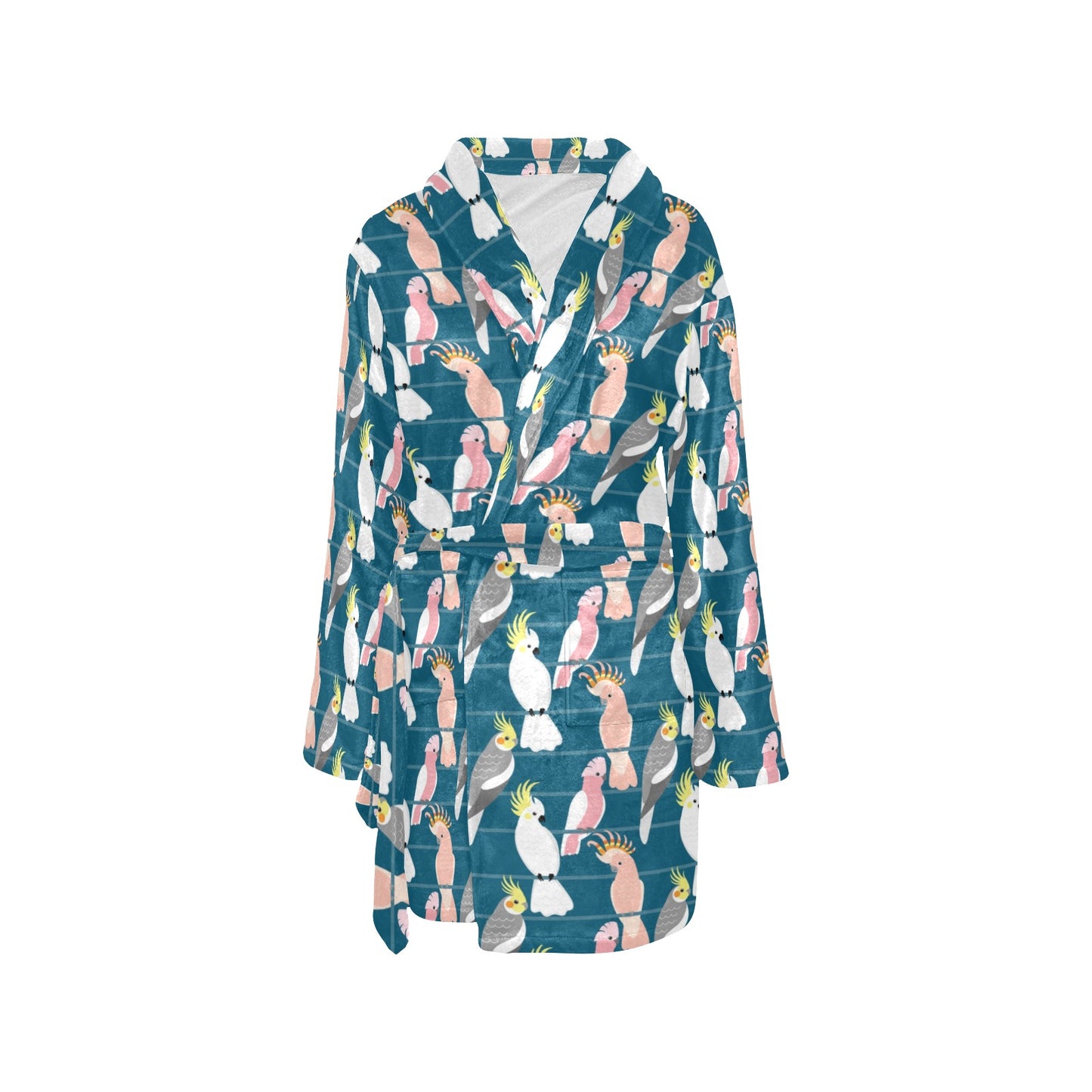 Cockatoo Print Design LKS401 Women's Fleece Robe