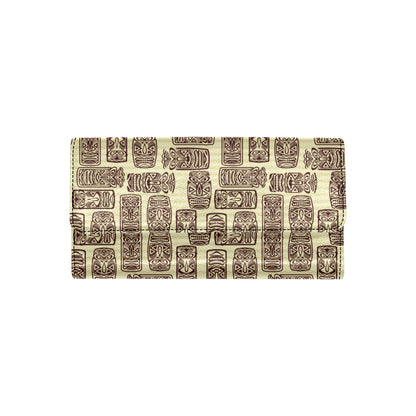 Tiki Brown Mask Print Women's Trifold Wallet