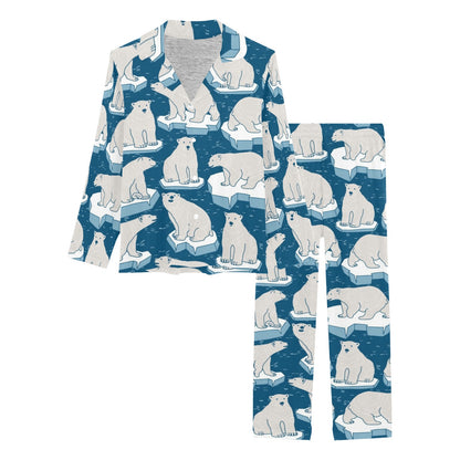 Polar Bear Pattern Print Design PB03 Women's Long Pajama Set