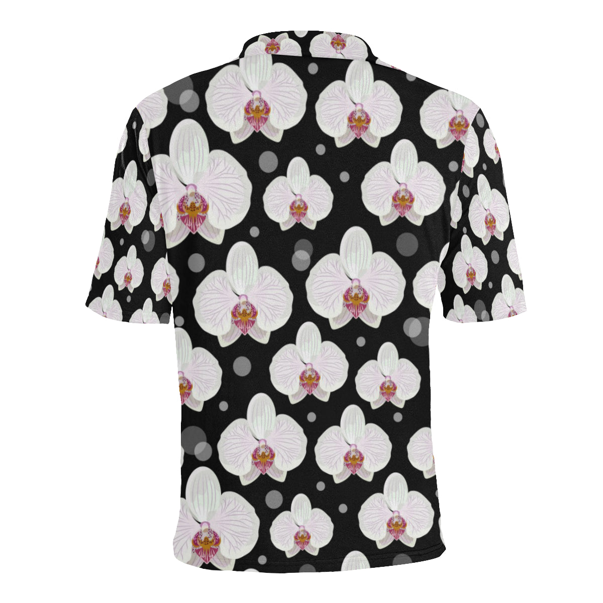 Orchid White Pattern Print Design OR09 Men Polo Shirt