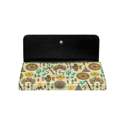 Tribal indians native american aztec Women's Trifold Wallet