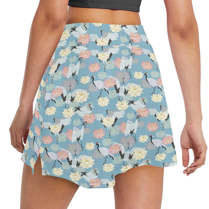 Water Lily Print Design LKS304 17" Golf & Pickleball Skort with Pockets