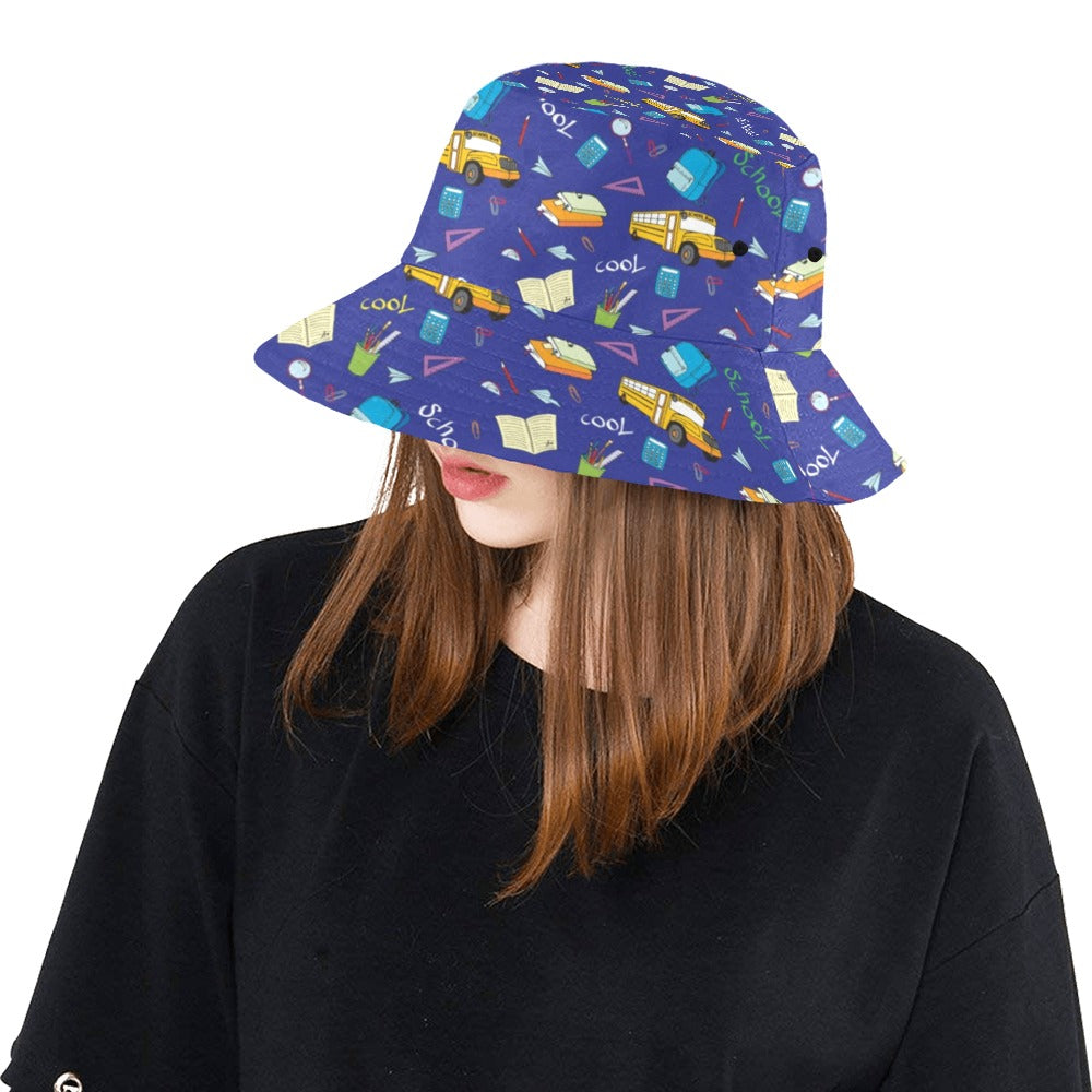 School Bus Print Design LKS307 Unisex Bucket Hat