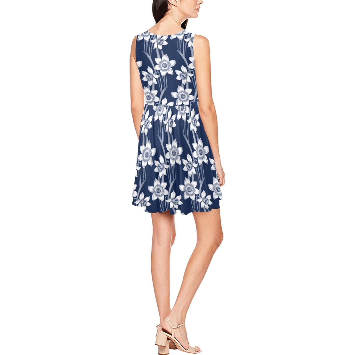 Daffodils Pattern Print Design DF09 Sleeveless Dress