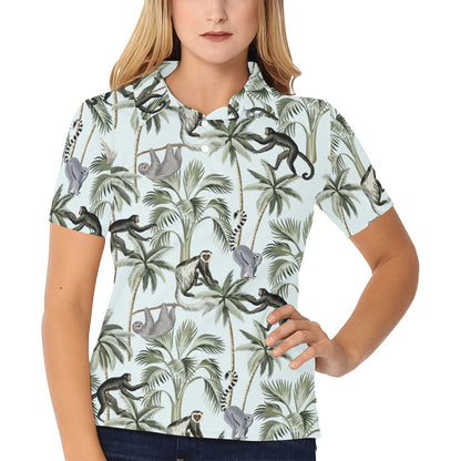 Rainforest Pattern Print Design RF04 Women's Polo Shirt