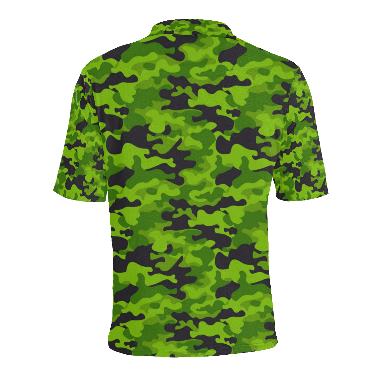 Green Kelly Camo Print Men Polo Shirt