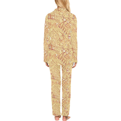 Chemical Pattern Print Design 01 Women's Long Pajama Set