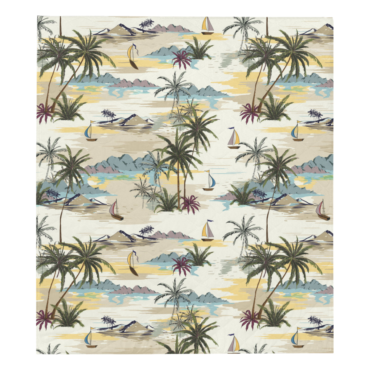 Palm Tree Beach Print Premium Quilt