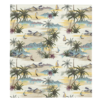 Palm Tree Beach Print Premium Quilt