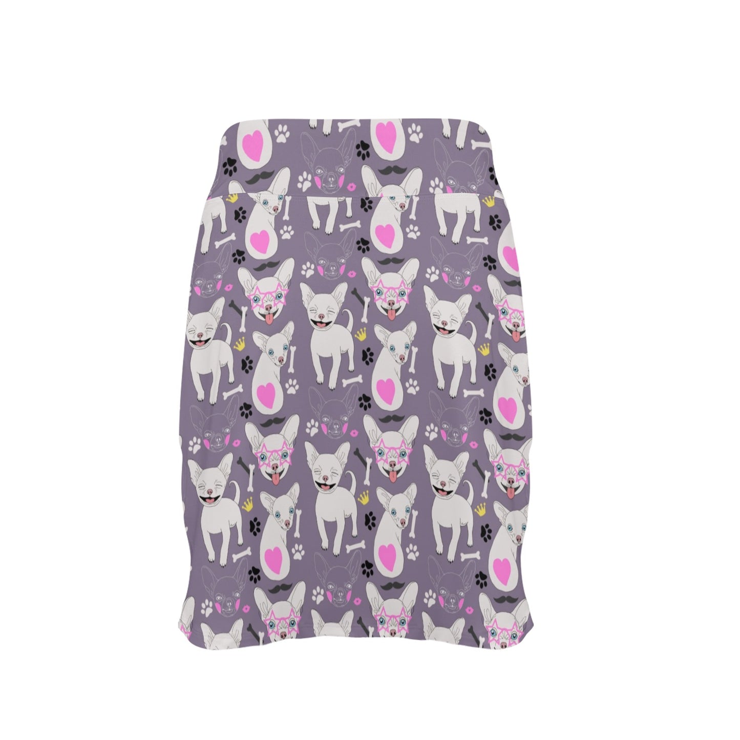 Chihuahua Happy Pattern 17" Golf & Pickleball Skort with Pockets