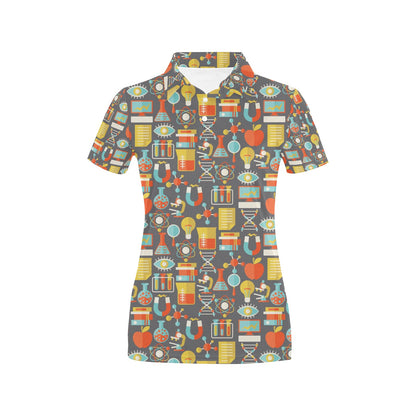 Science Print Design LKS302 Women's Polo Shirt
