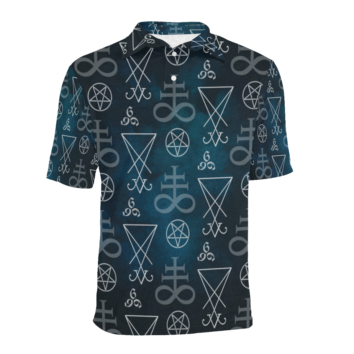 Pentagram Pattern Print Design A03 Men Polo Shirt