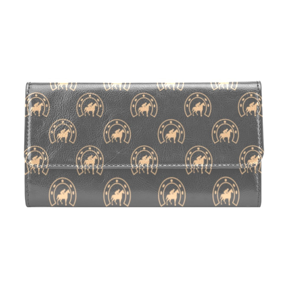 Horseshoe Print Design LKS306 Women's Trifold Wallet