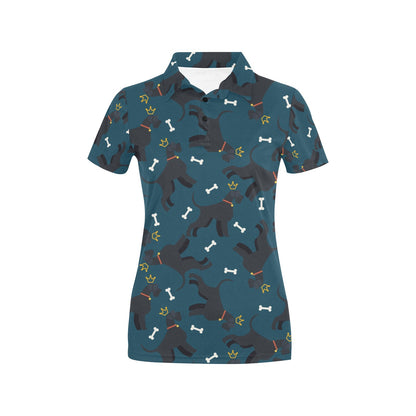 Schnauzers Pattern Print Design A04 Women's Polo Shirt