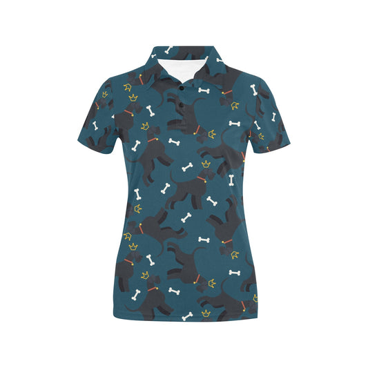 Schnauzers Pattern Print Design A04 Women's Polo Shirt