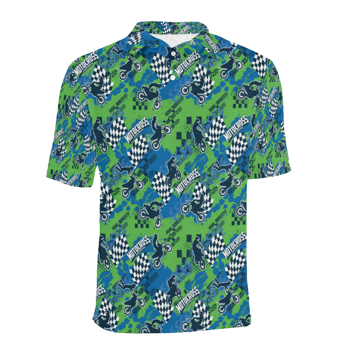 Motocross Pattern Print Design 04 Men Polo Shirt