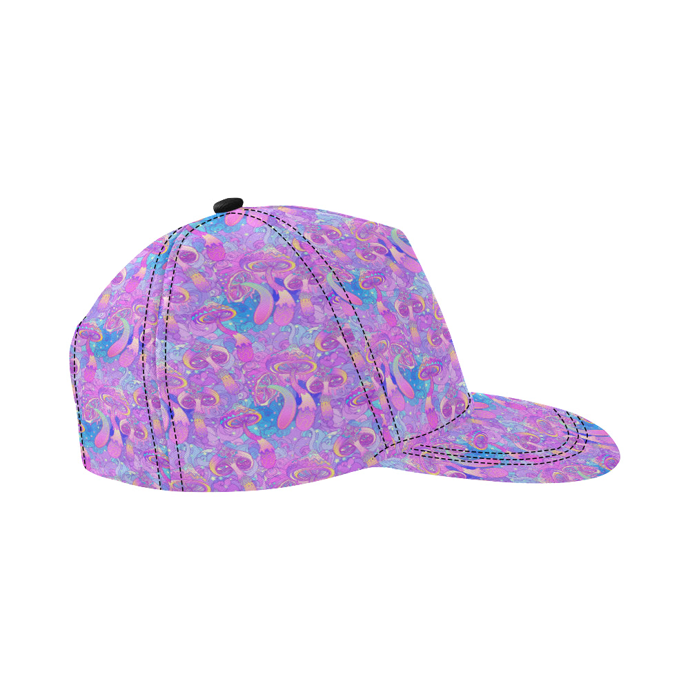 Psychedelic Trippy Mushroom Print Snapback Cap