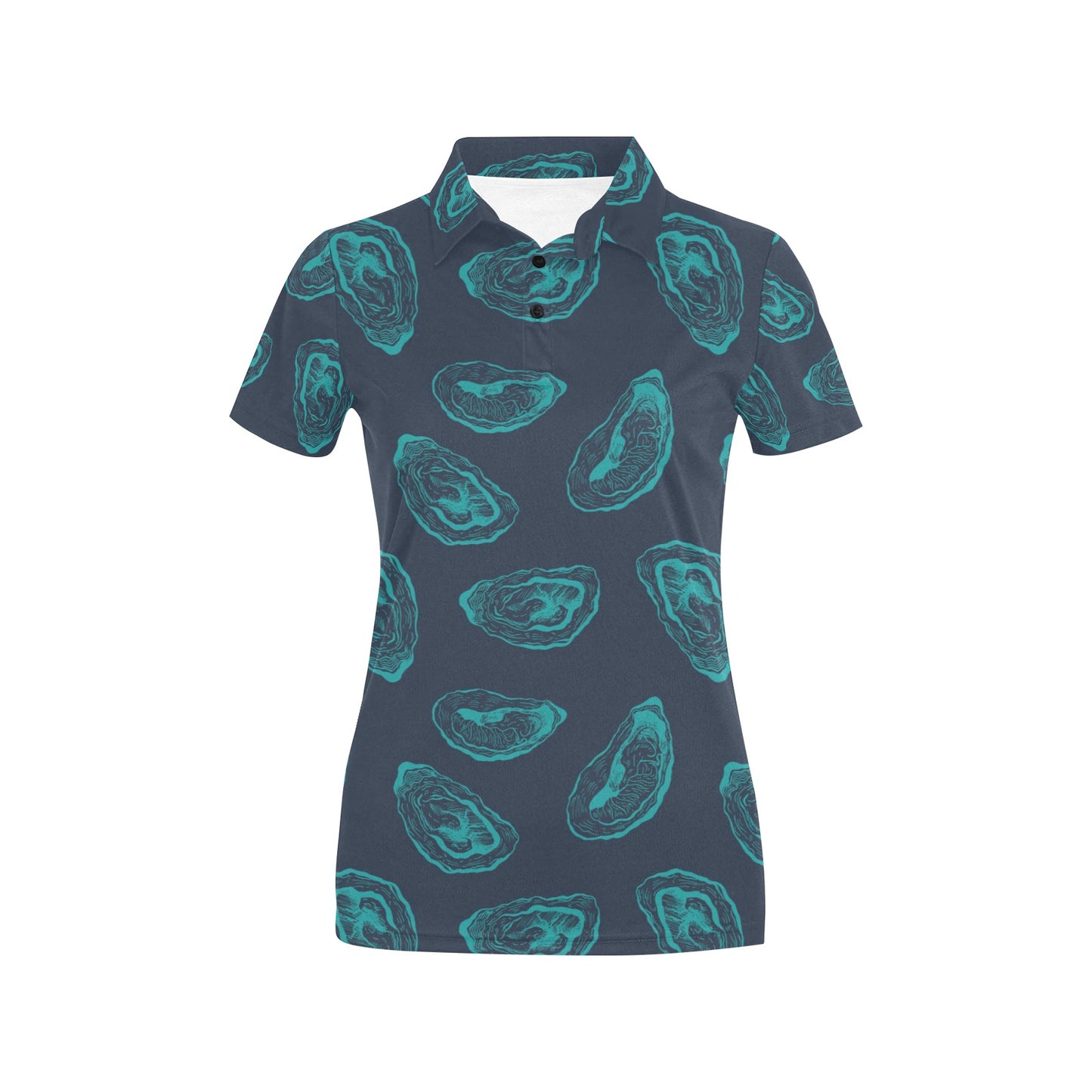 Oyster Pattern Print Design 01 Women's Polo Shirt