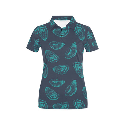 Oyster Pattern Print Design 01 Women's Polo Shirt