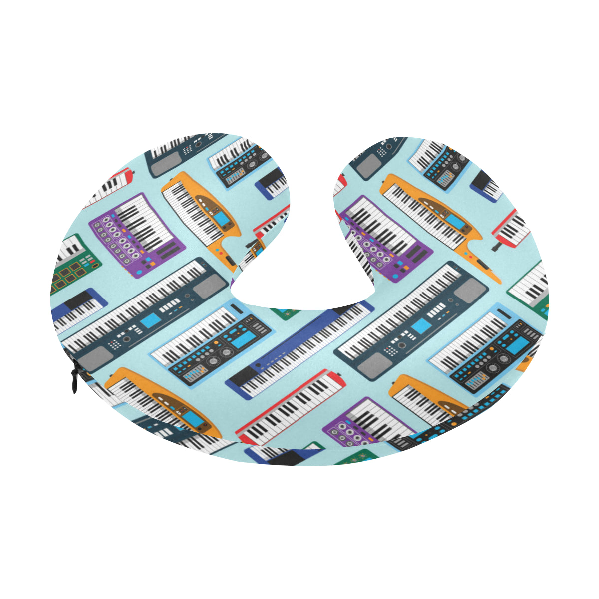 Synthesizer Pattern Print Design 02 U-Shaped Travel Neck Pillow