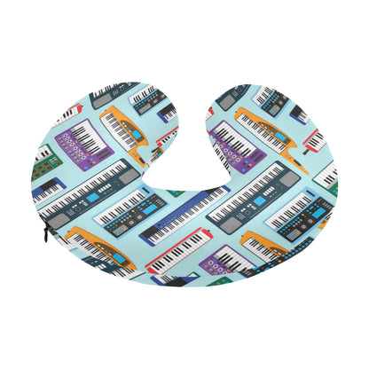 Synthesizer Pattern Print Design 02 U-Shaped Travel Neck Pillow