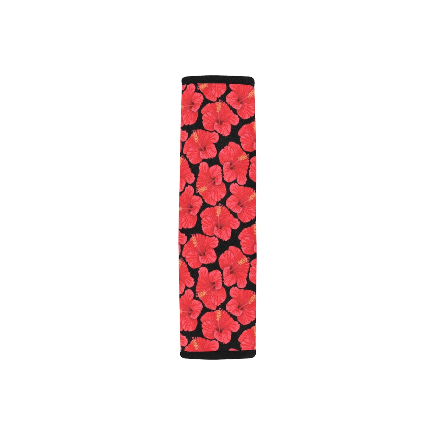 Hibiscus Red Pattern Print Design LKS306 Car Seat Belt Cover
