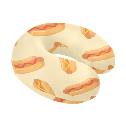 Hot Dog Pattern Print Design 05 U-Shaped Travel Neck Pillow