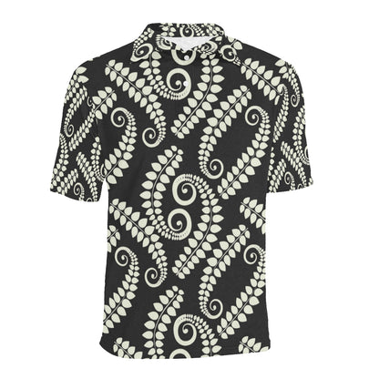 Fern Leave Print Pattern Men Polo Shirt