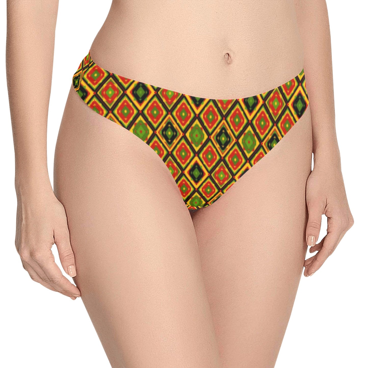 Rasta Reggae Color Pattern Women's Thongs
