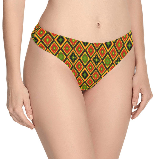 Rasta Reggae Color Pattern Women's Thongs