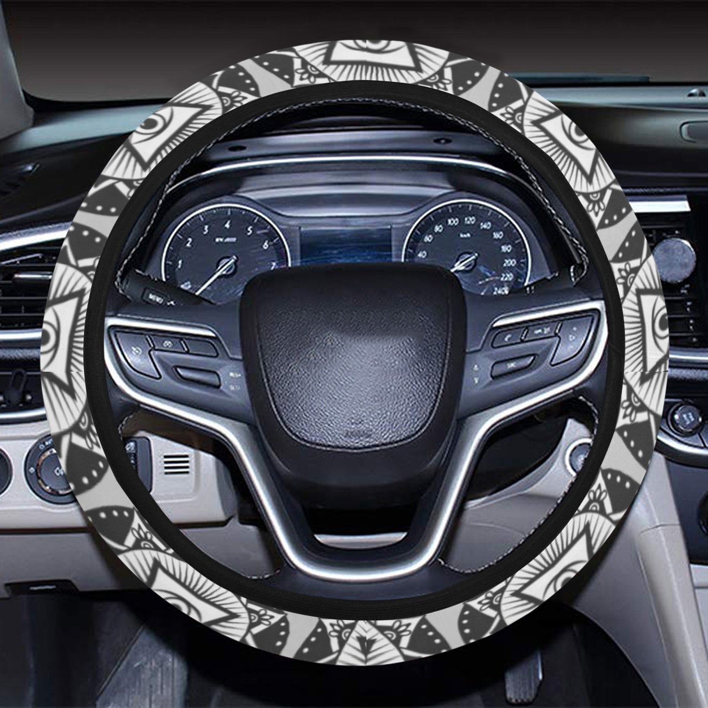 Third Eye Print Design LKS301 Steering Wheel Cover with Elastic Edge