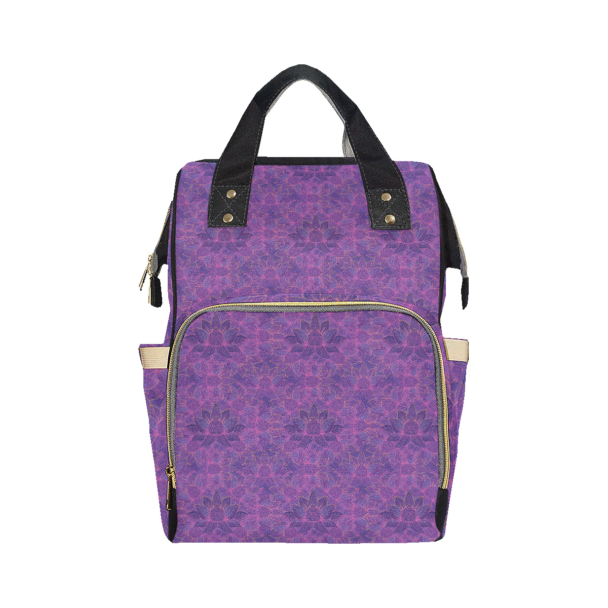 Bohemian Lotus Mandala Style Diaper Bag Backpack