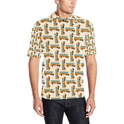 School Bus Print Design LKS305 Men Polo Shirt