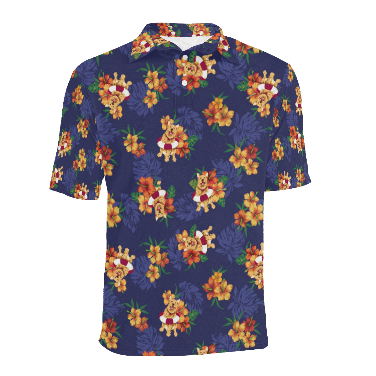 Hawaiian Themed Pattern Print Design H02 Men Polo Shirt