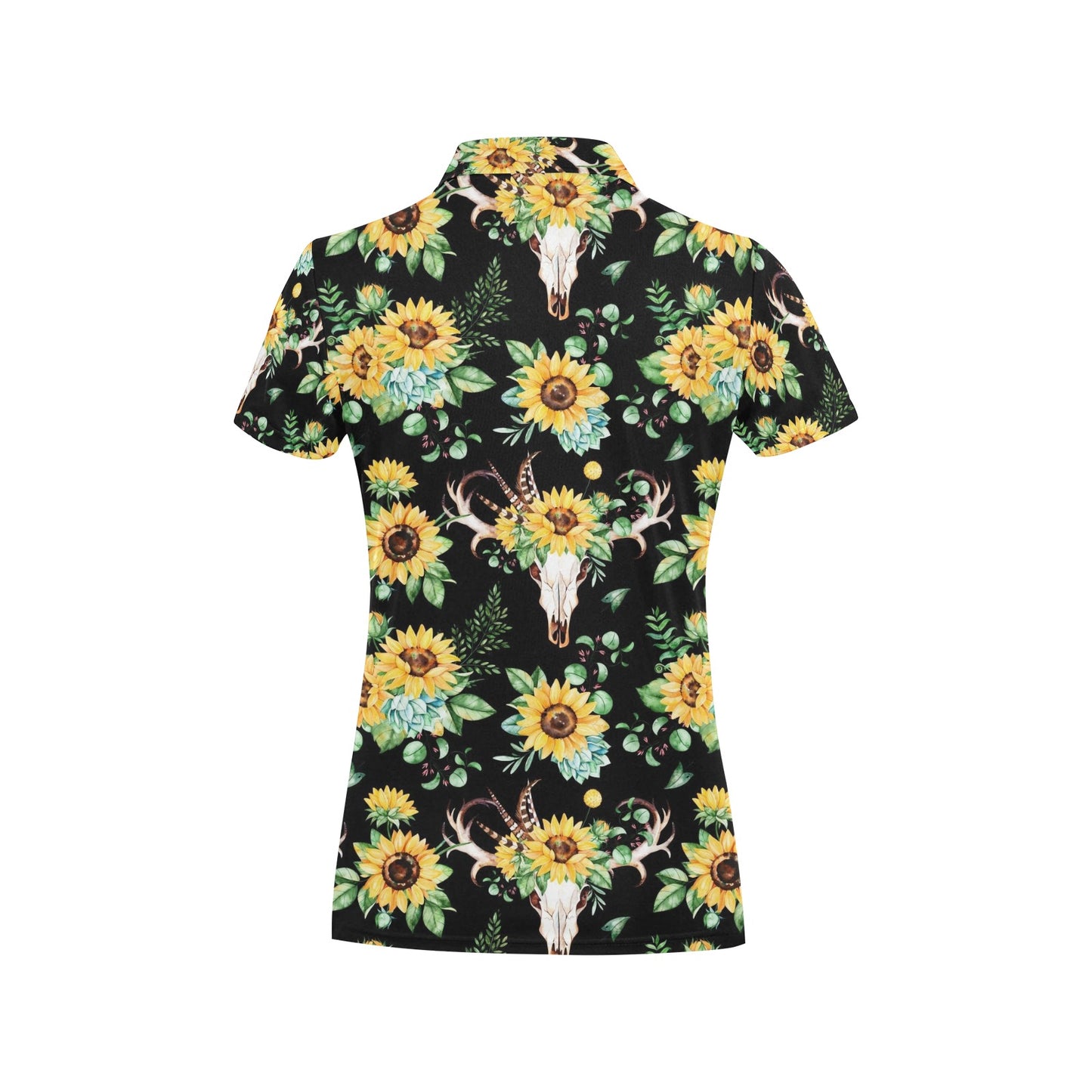 Sunflower Pattern Print Design SF08 Women's Polo Shirt