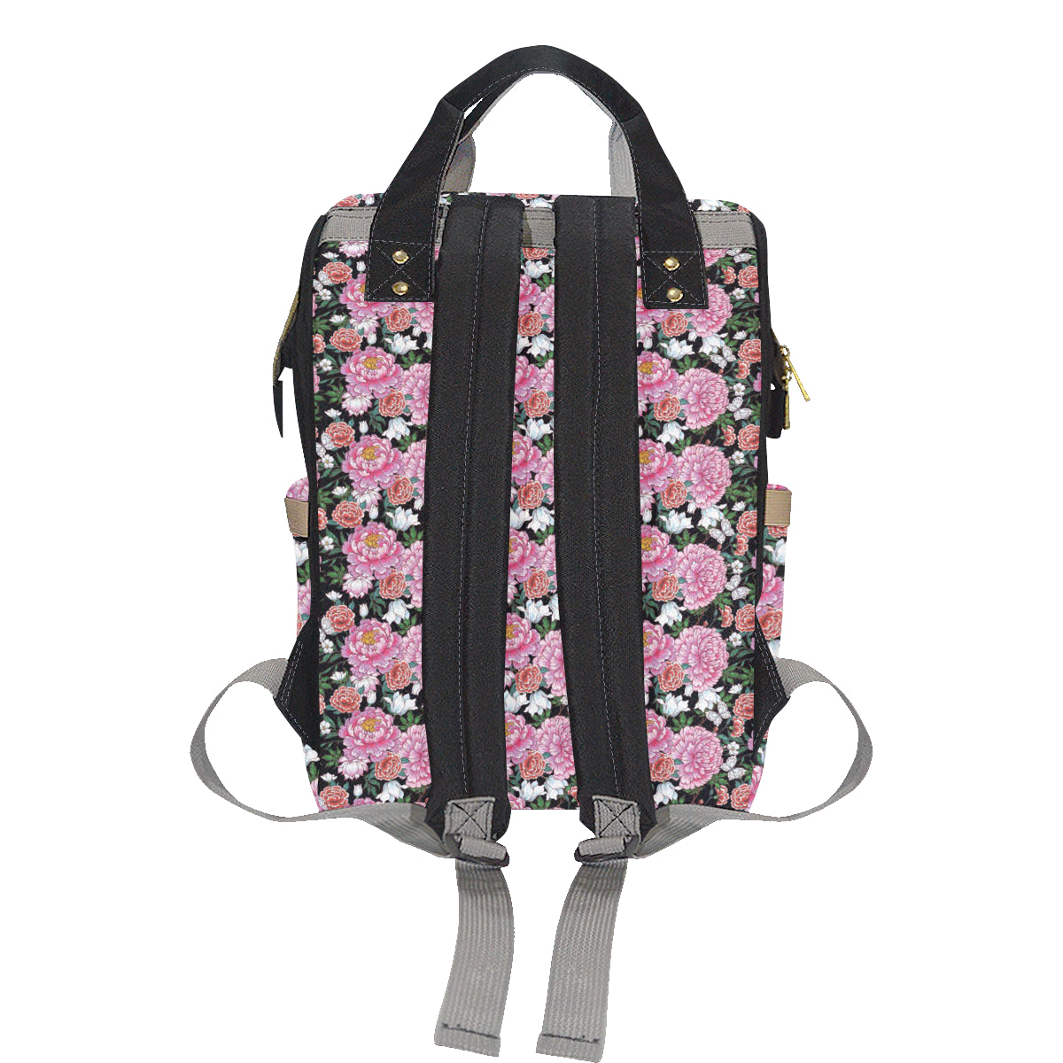 Dahlia Pattern Print Design 02 Diaper Bag Backpack
