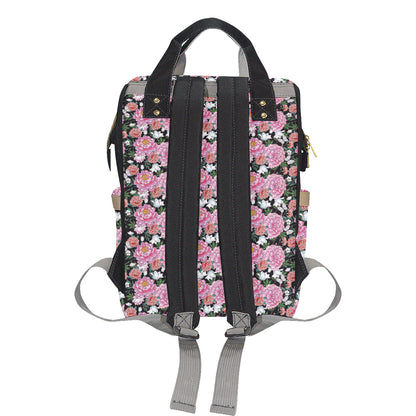 Dahlia Pattern Print Design 02 Diaper Bag Backpack