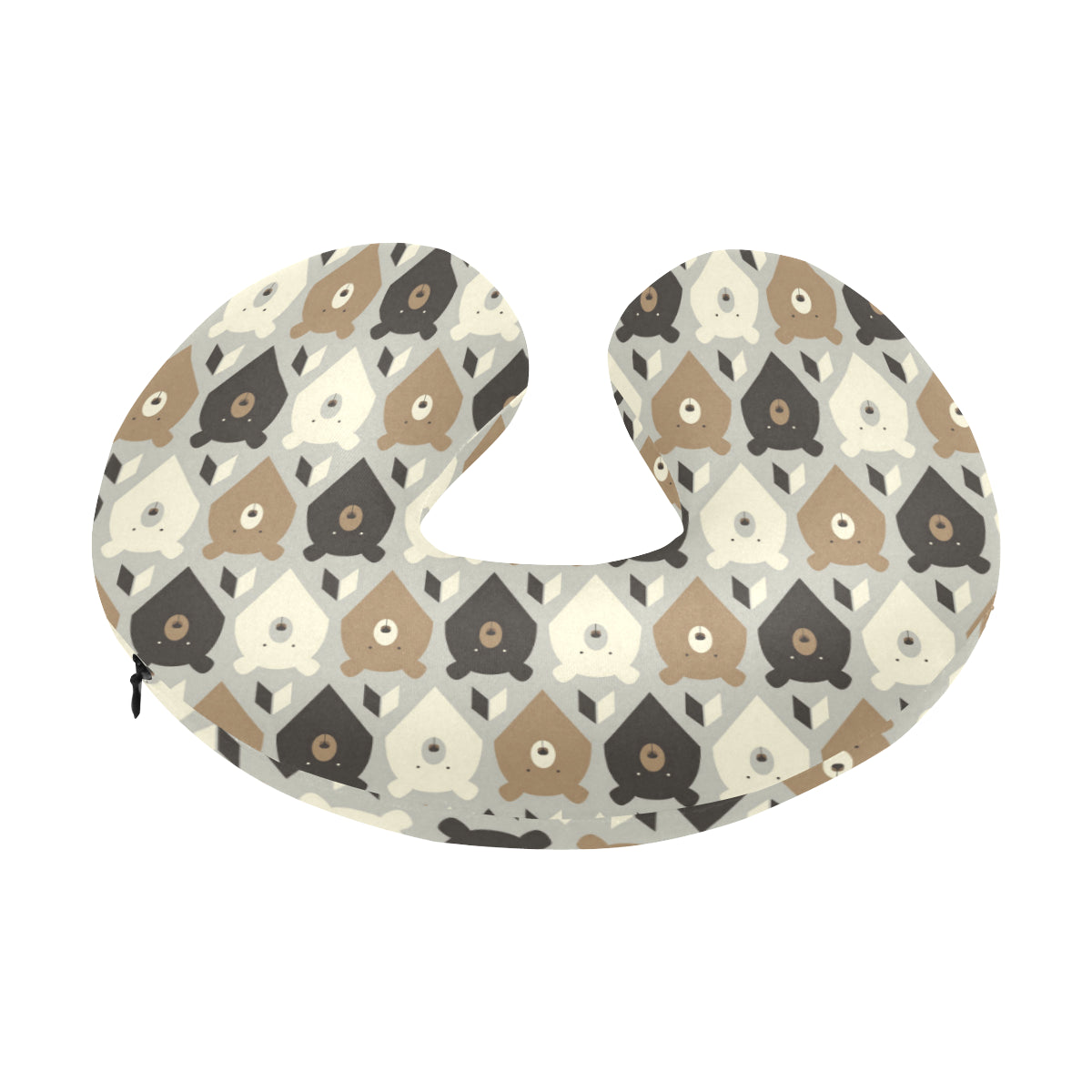 Bear Pattern Print Design 04 U-Shaped Travel Neck Pillow
