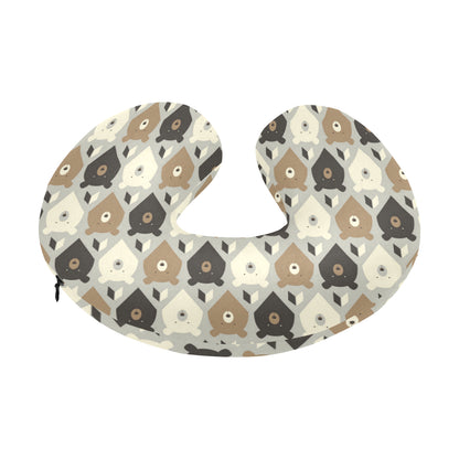Bear Pattern Print Design 04 U-Shaped Travel Neck Pillow