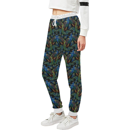 Peacock Themed Design Print Unisex Sweatpants