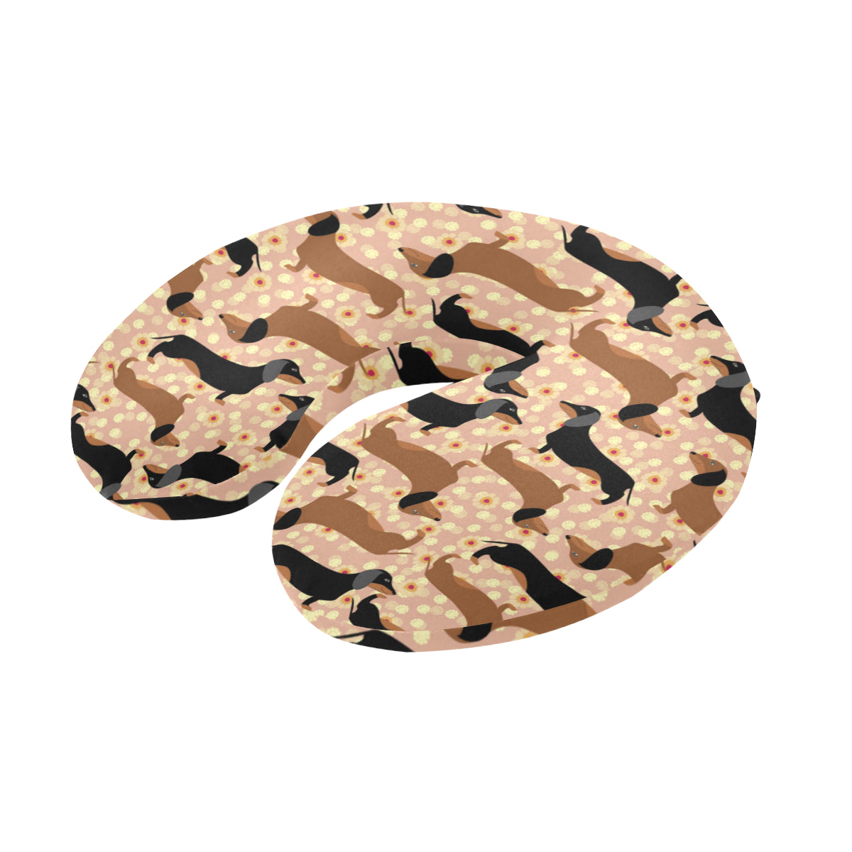 Dachshund Pattern Print Design 011 U-Shaped Travel Neck Pillow