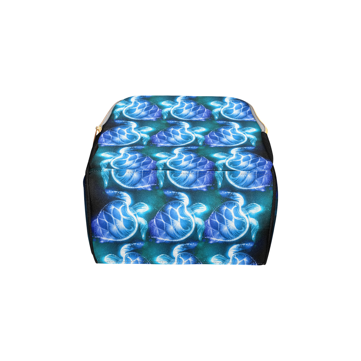 Blue Neon Sea Turtle Print Diaper Bag Backpack