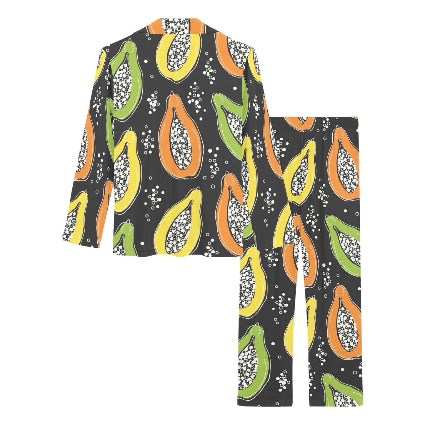 Papaya Pattern Print Design PP05 Women's Long Pajama Set