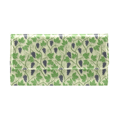 Wine Grape Thmed Print Women's Trifold Wallet