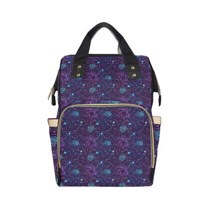 Zodiac Galaxy Design Print Diaper Bag Backpack