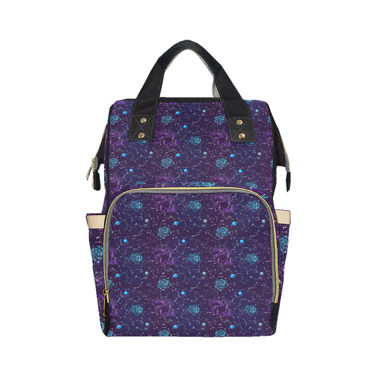 Zodiac Galaxy Design Print Diaper Bag Backpack