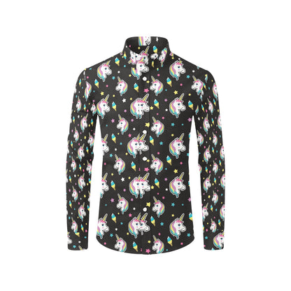 Unicorn Print Design LKS302 Men's Long Sleeve Dress Shirt