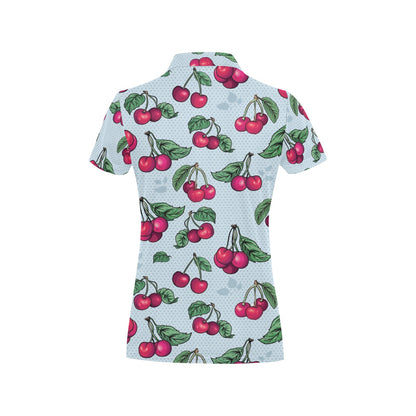 Cherry Pattern Print Design CH01 Women's Polo Shirt
