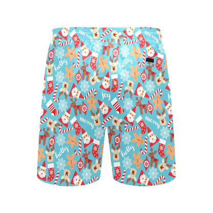 Santa Christmas Themed Print Design LKS306 Men's Swim Trunks Beach Shorts